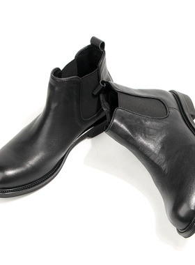 普洛克正品 一脚蹬皮靴男士头层牛皮经典黑色棕色英伦高帮鞋