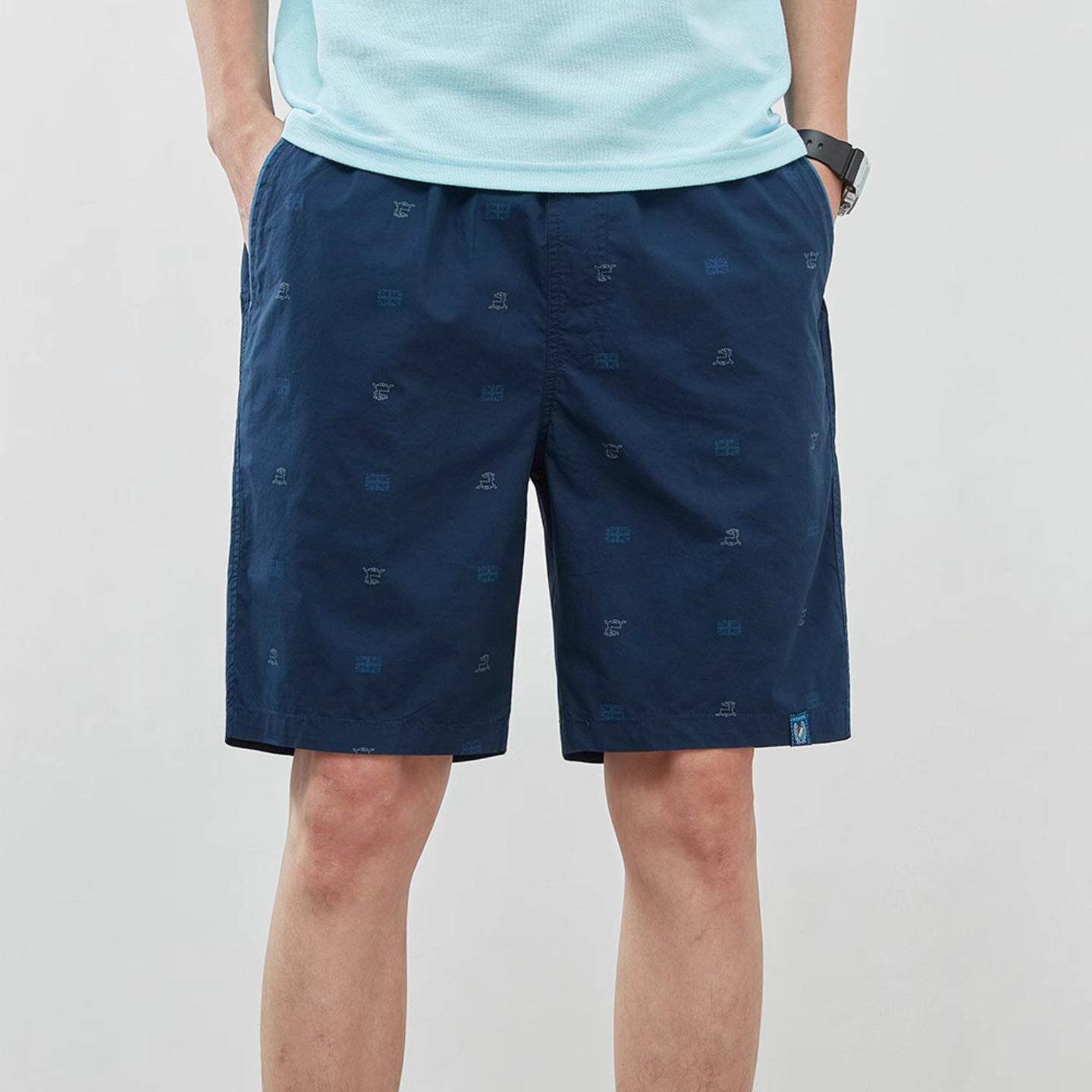 普洛克正品男裤 夏薄款棉短裤外穿五分沙滩裤休闲潮运动分大裤衩