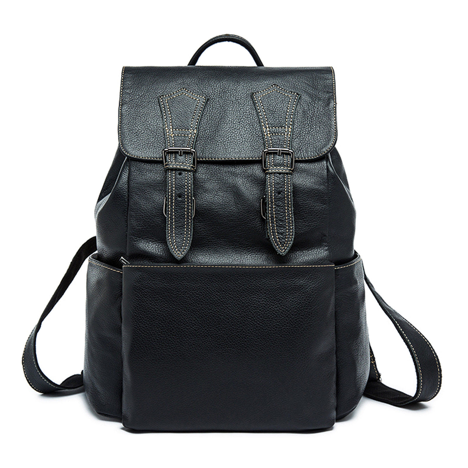 普洛克正品男包 真皮双肩大容量头层牛皮旅行背包学生书包电脑包