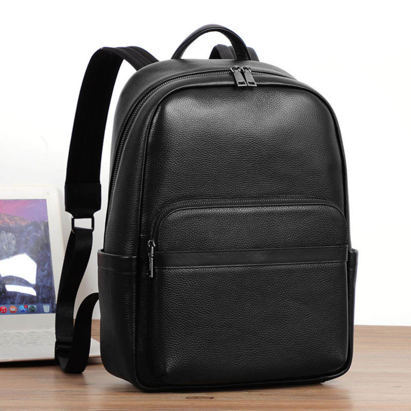 普洛克正品男包 背包头层牛皮大容量旅行包电脑真皮时尚双肩亲子