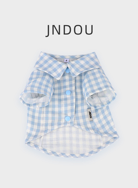 宠物格子睡衣居家衬衫猫咪狗狗衣服薄款可爱家居小型犬泰迪比熊犬