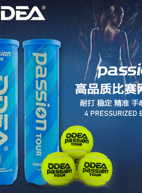 Odear欧帝尔网球Passion 4个桶装高弹性耐打训练网球专业比赛网球