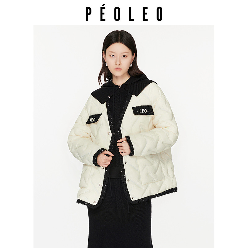 飘蕾小香风薄款90白鸭绒羽绒服2024冬季新款中长款V领时尚减龄女