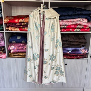 披风高端典雅苏绣刺绣披风老人寿终衣绣凤灵寿衣庄重遮风斗篷