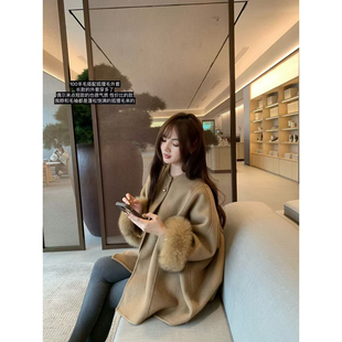 芬兰情书～氛围感出片洋气温柔气质100羊毛狐狸毛外套 吴大笑