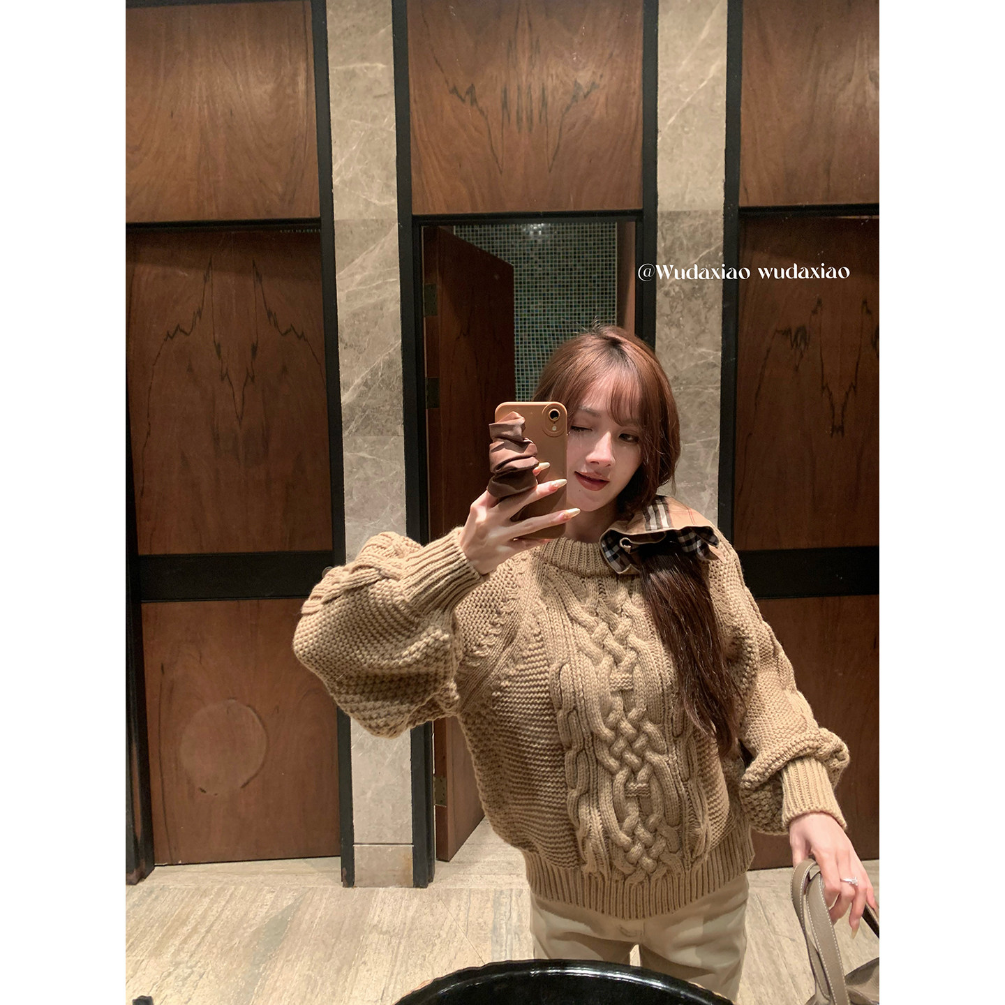 （吴大笑）奈良鹿织～经典复古氛围感百搭圆领麻花灯笼袖松弛毛衣,女装/女士精品,毛衣,淘宝优惠券,粉丝福利购,淘宝优惠卷
