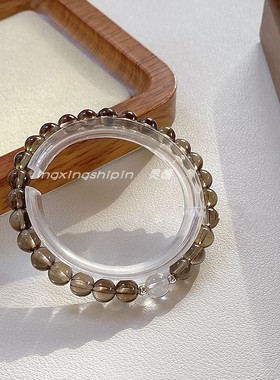 百搭款送女生手串天然茶晶简约风