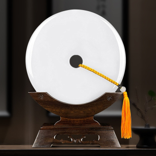 天然玉石平安扣摆件客厅博古架玉壁酒柜装 饰品和氏璧乔迁新居礼物