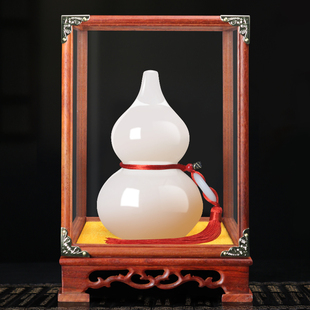 饰乔迁新居礼品 天然玉石葫芦摆件客厅电视柜玄关书房摆件博古架装