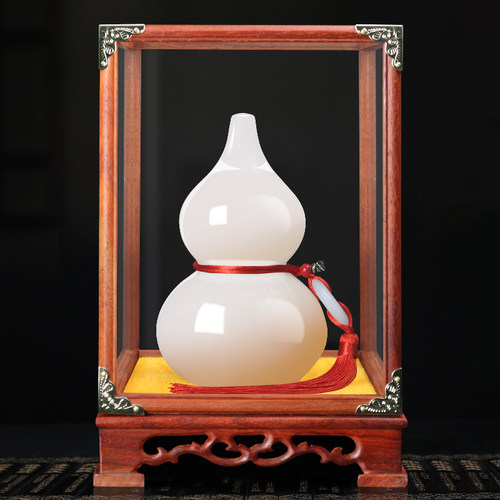 旺宅玉石葫芦摆件福禄双全正品