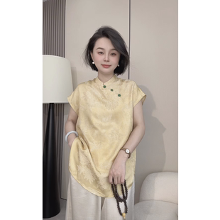 小衫 大掌柜推荐 短袖 岁月静好 人丝暗纹提花新中式