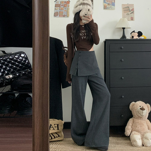 慵懒通勤风可拆卸屁帘休闲裤