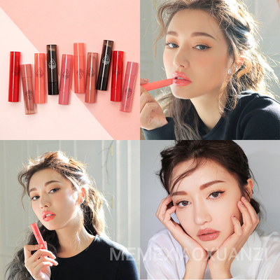 水润嘟嘟唇！韩国3CE光泽透亮果冻唇膏 保湿口红润唇膏杏桃色