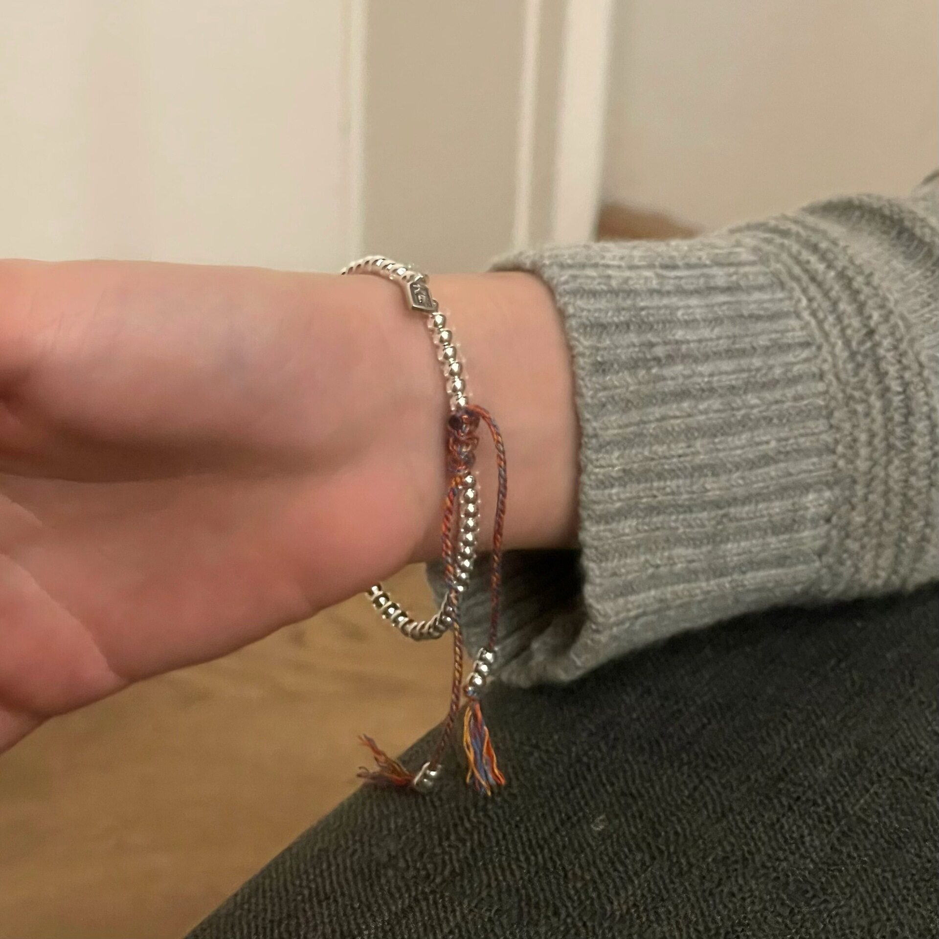S925纯银大吉手工编织盘缠手链民族风手串小众百搭设计感精致手串