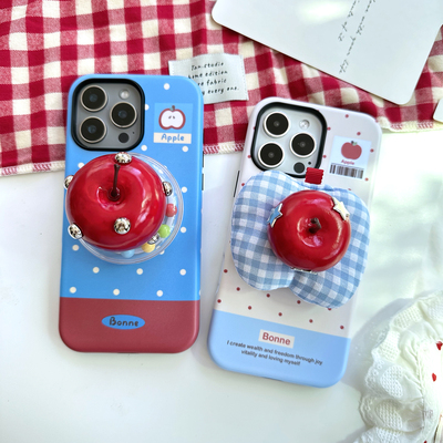 TRstudio原创设计铆钉苹果立体支架磁吸手机壳波点全包壳星星平安果适用于iphone17promax16pro15圣诞果喜乐