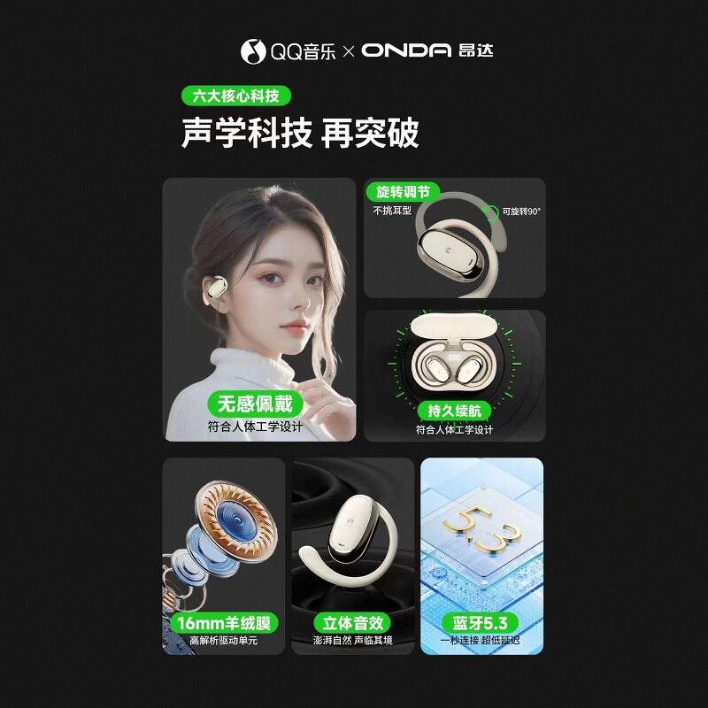 昂达90度旋转超长续航无感佩戴