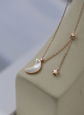 镀18k玫瑰金小众轻奢项链吊坠