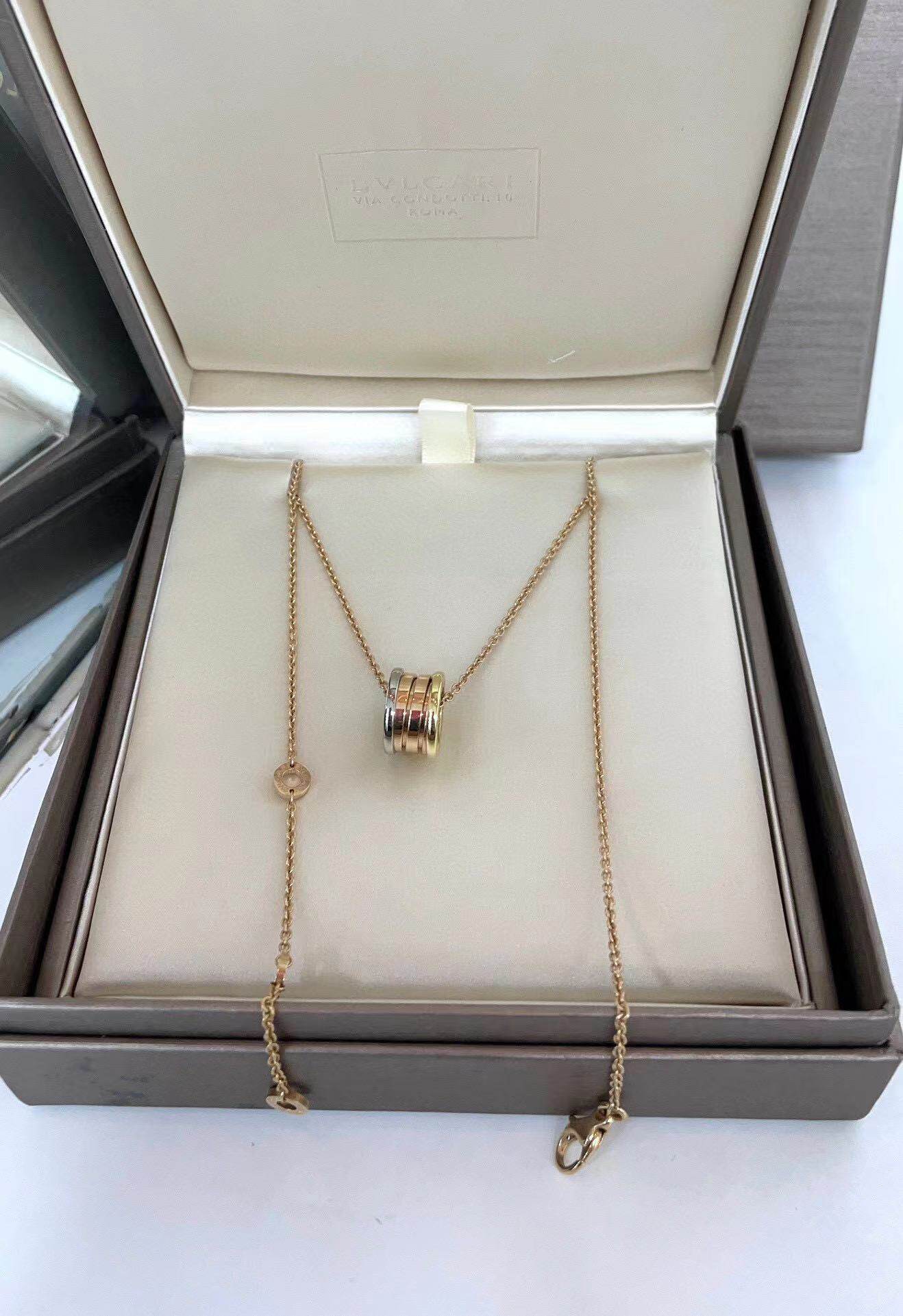 b*vlgari宝格丽经典系列bzero1玫瑰金黄金白金弹簧三环项链