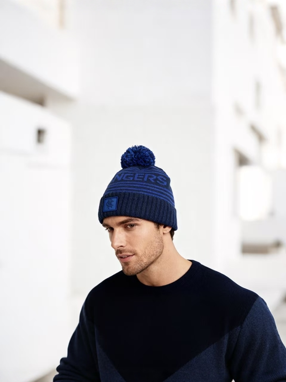 格拉斯哥流浪者足球俱乐部（Rangers FC）复古保暖针织帽毛线冷帽