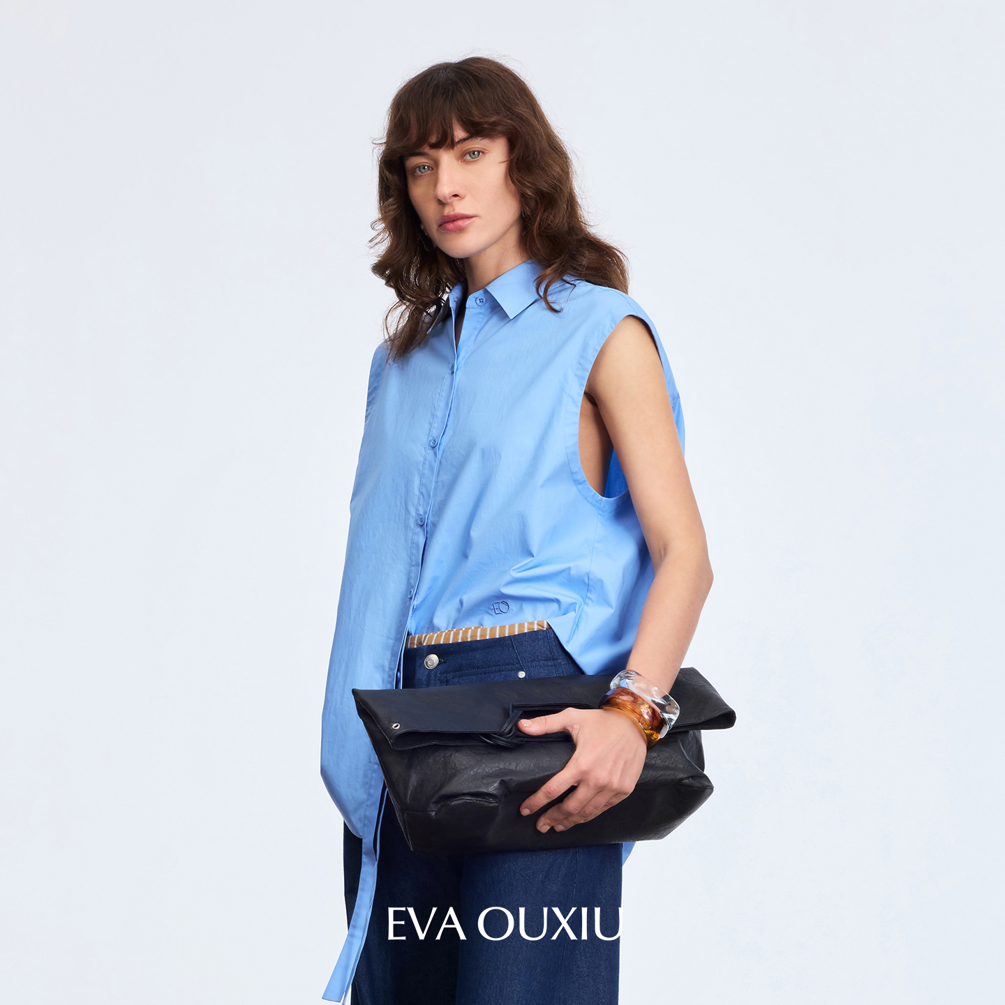 EO【新品】高级时装风无袖衬衫