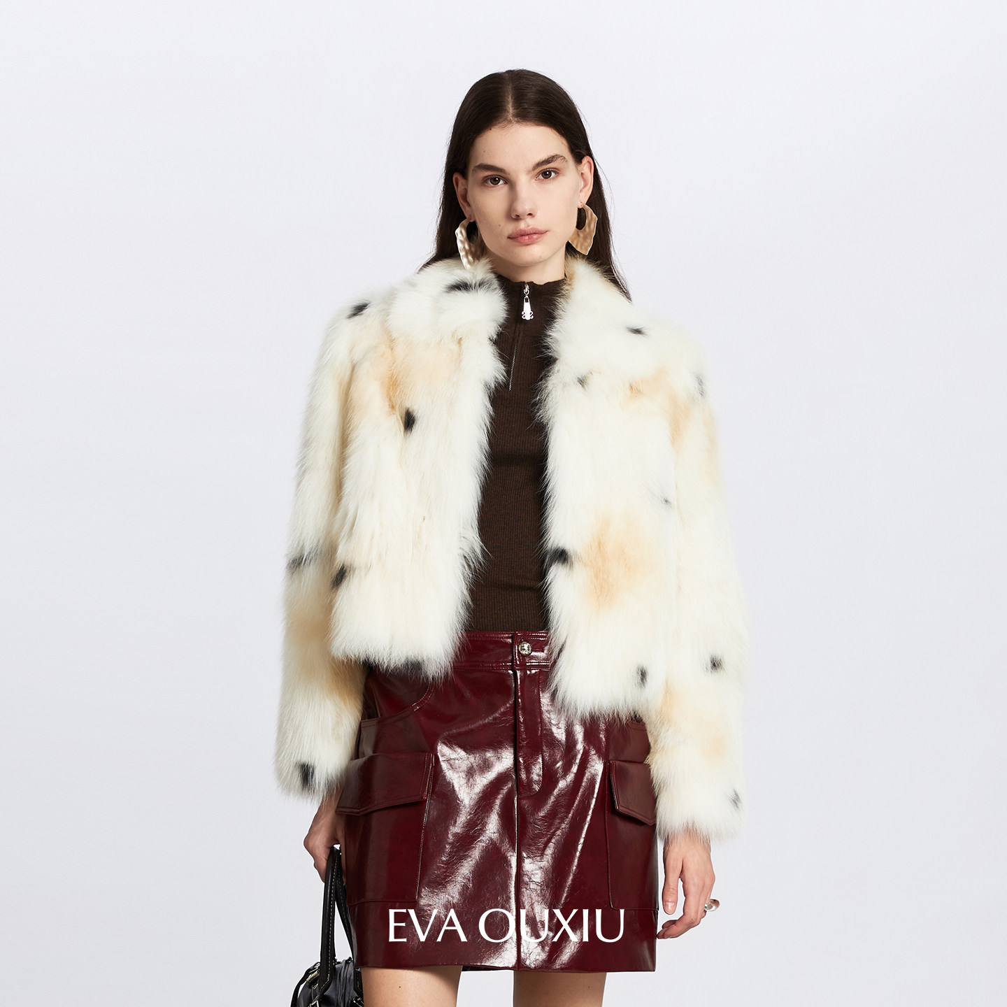 EVAOUXIU奢雅晕染短款狐狸毛皮草外套女高级感慵懒奢华大衣秋冬新,女装/女士精品,皮草,淘宝优惠券,粉丝福利购,淘宝优惠卷