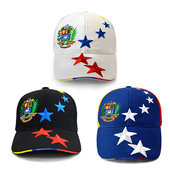 亚马逊跨境委瑞内拉刺绣星星棒球帽男女同款 鸭舌帽休闲百搭潮帽