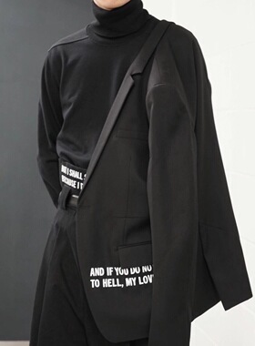 正品现货 Haider Ackermann 秋冬男士刺绣字母纯羊毛西服外套