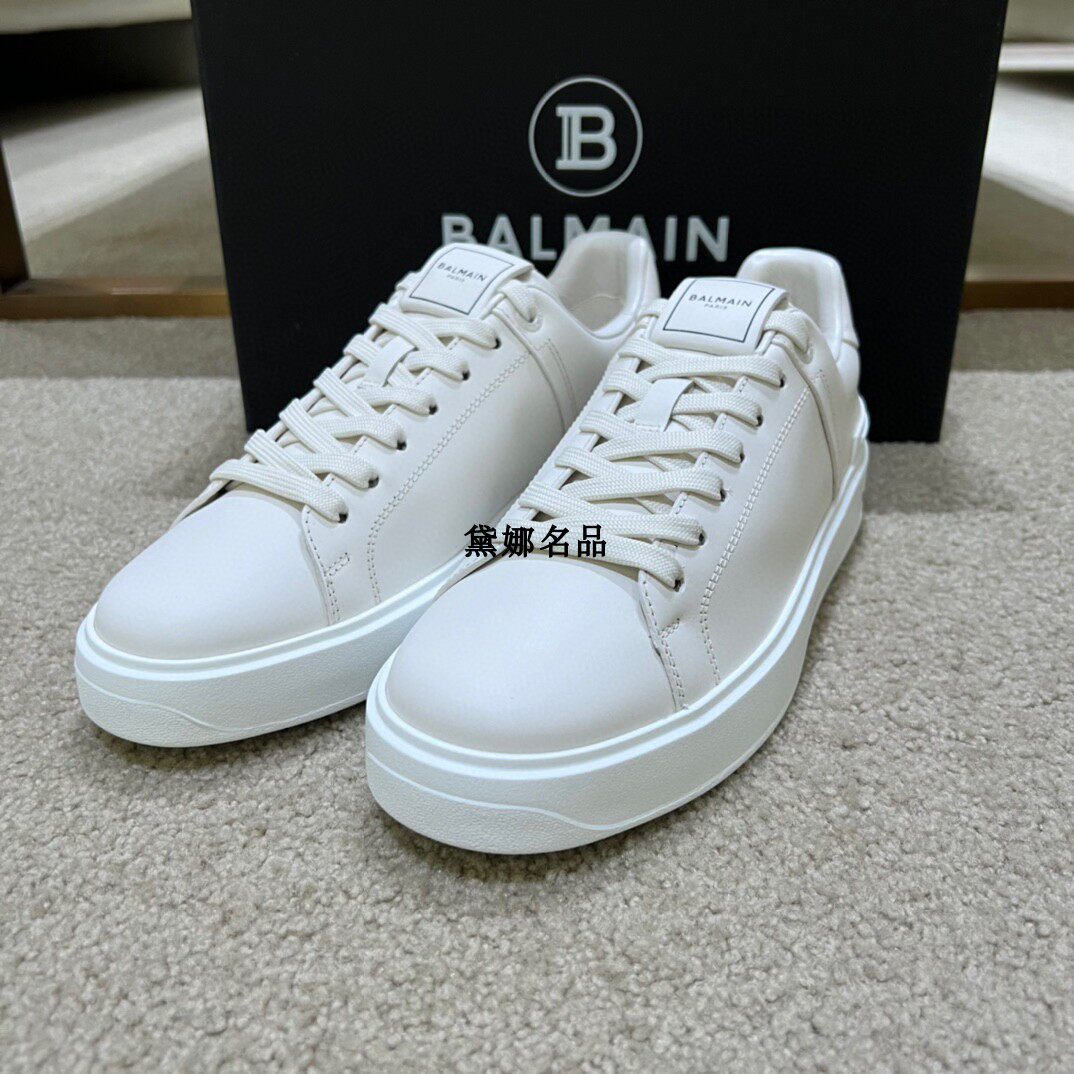 正品现货 balmain/巴尔曼 秋冬男士全皮小白鞋休闲板鞋ym1vi288