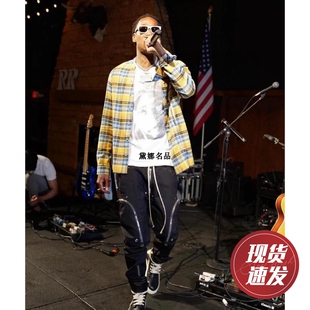 无领法兰绒格子衬衣外套RU21S6778 RickOwens 主线 21SS 正品 现货