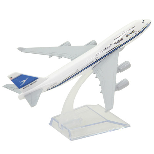 飞机模型波音B747-400科威特航空客机礼品摆件仿真合金航模16厘米