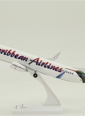 拼装飞机模型 波音B737-800加勒比航空 1：130比例 ABS 带起落架