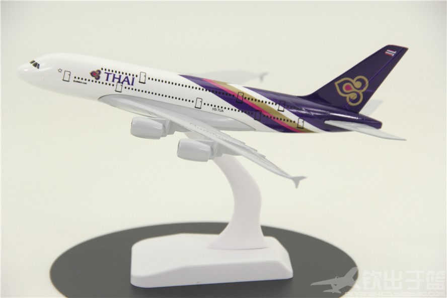 合金飞机模型 空客客机A380-800泰国航空 礼品摆件 18厘米