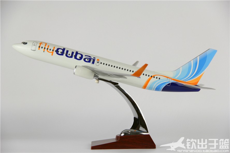 飞机模型 波音B737-800 迪拜航空 礼品摆件 树脂材质 40厘米