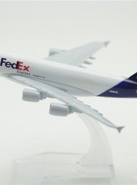 仿真飞机模型空客A380联邦Fedex货机航模实心合金15厘米礼品摆件