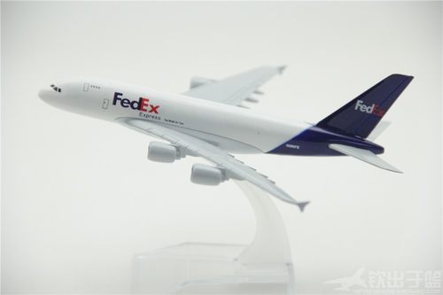 仿真飞机模型空客A380联邦Fedex货机航模实心合金15厘米礼品摆件