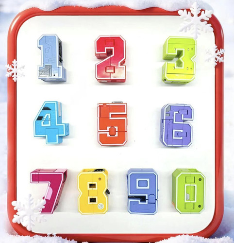 海底捞数字1234567890变形越野吉普车兜风小摩托变形口袋儿童礼物