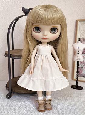 blythe小布 ob24 ob22az体 森系纯色棉质吊带裙 百搭