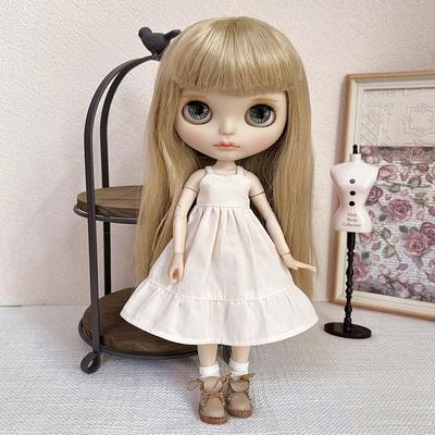 blythe小布 ob24 ob22az体 森系纯色棉质吊带裙 百搭