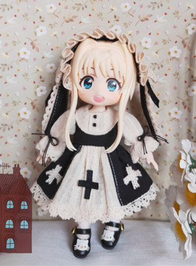 ob11娃衣12bjd GSC ddf PICCODO 欧式十字连衣裙套装