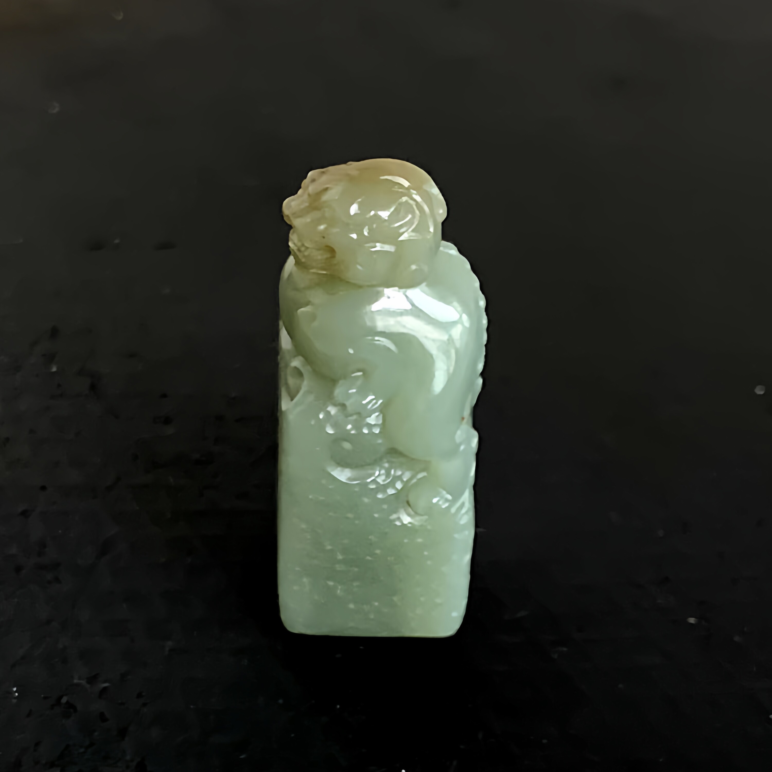 天然和田玉碧玉雕刻貔貅印章