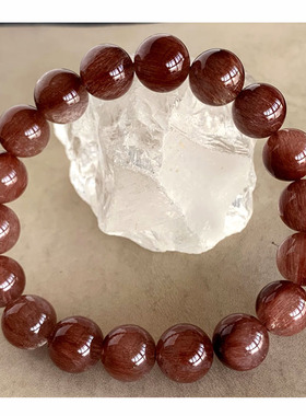 水玉冰魄天然红发晶手链水晶手串顺发男女礼物实物红色喜庆