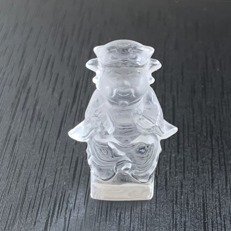 天然白水晶雕刻福录寿三星印章料方章闲章私章包刻小号随身挂件