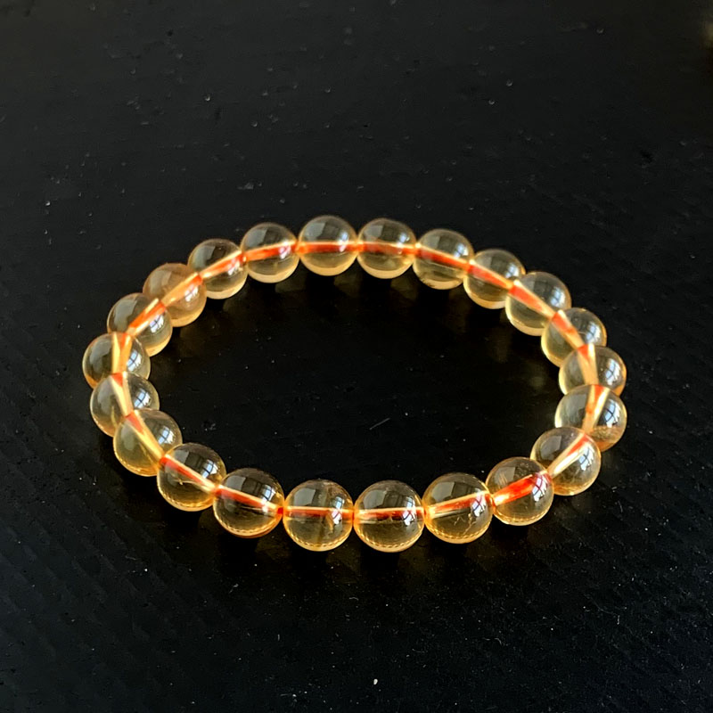 天然巴西黄水晶手链手串礼物实物