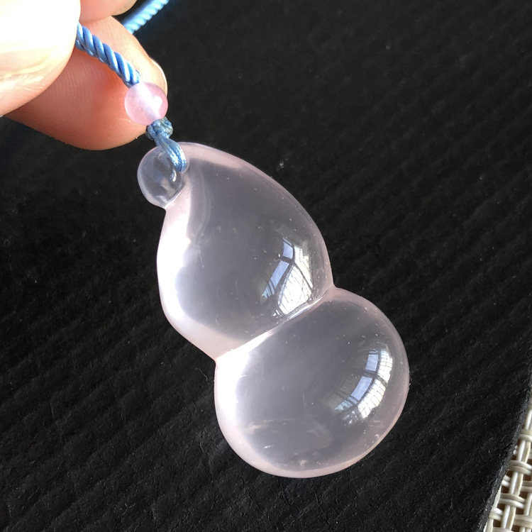水玉冰魄天然粉水晶葫芦吊坠 项坠 晶粉水晶毛衣链一物一图晶体好