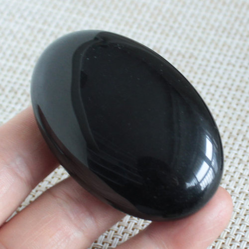 水玉冰魄天然黑曜石肥皂片把玩
