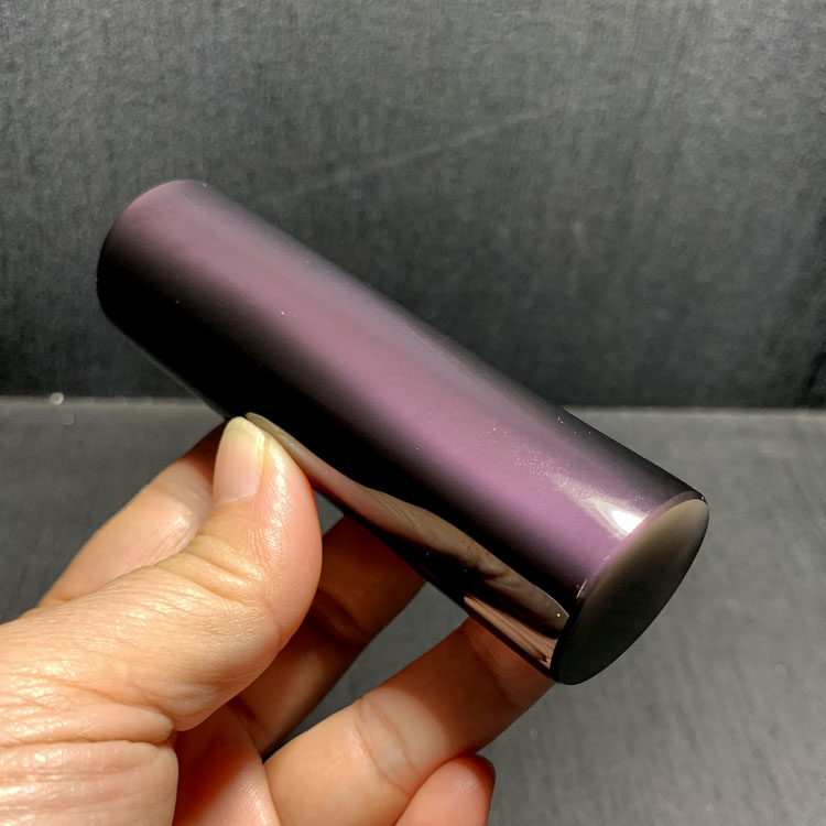 水玉冰魄天然黑曜石印章冰彩原石圆章收藏私章闲章彩虹眼实物刻字