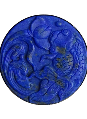 原色圆牌吊坠毛衣链天然青金石