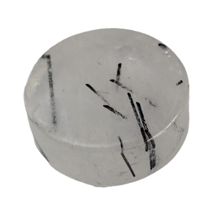 水玉冰魄天然黑发晶手镯芯把玩 水晶圆形手把件小摆件冰冰实物