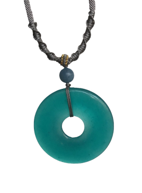 天河石吊坠晶体好平安扣玉壁实物