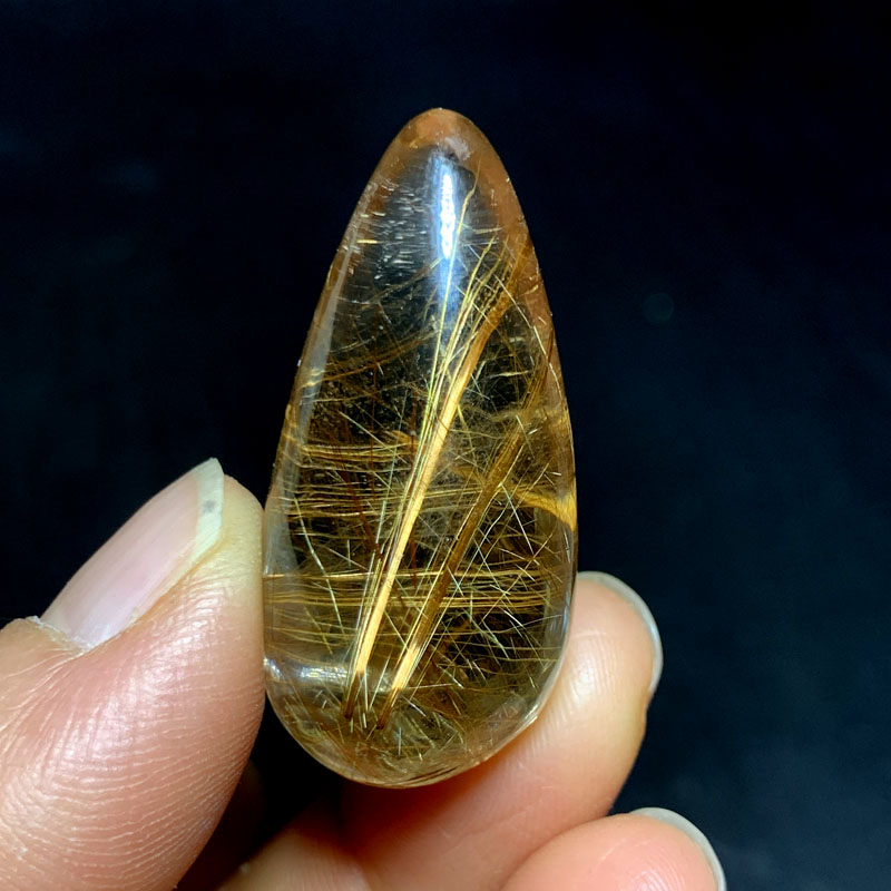 天然金发晶水滴吊坠项坠